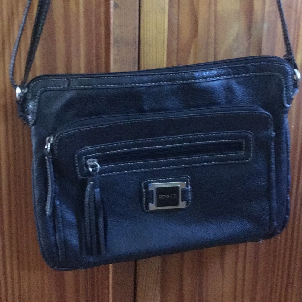 Black leather adjustable crossbody bag ✨